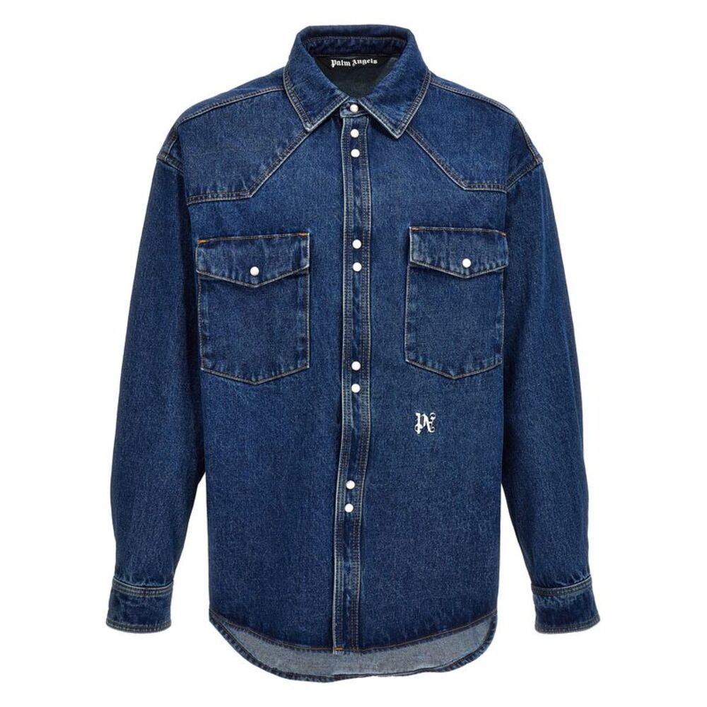 Palm Angels Blue Polyester Denim Men's Jacket